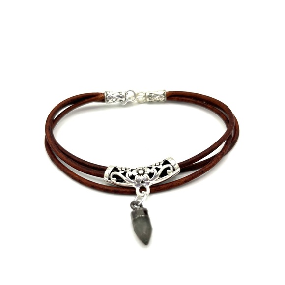 Hand Crafted Jewelry - HAND CRAFTED Unisex Brown Leather Bracelet